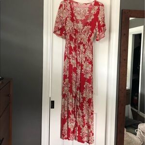 Floral maxi dress with elastic waistband